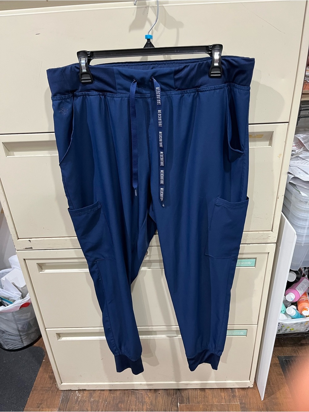 Med Couture Navy Blue Track Jogger scrub Pants